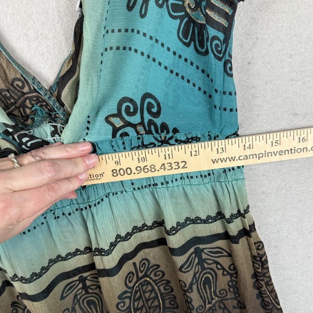 Agaci-too Teal Brown Y2K Tank Top Boho Whimsygoth Witchy Retro Sexy Size S - Picture 6 of 11